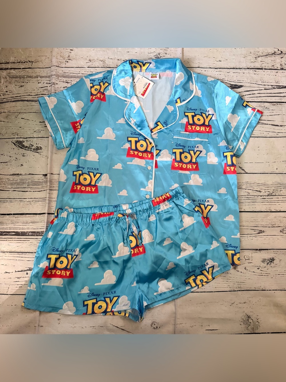 Disney Toy Story Light Blue Short-Sleeve Kids Pajama Set